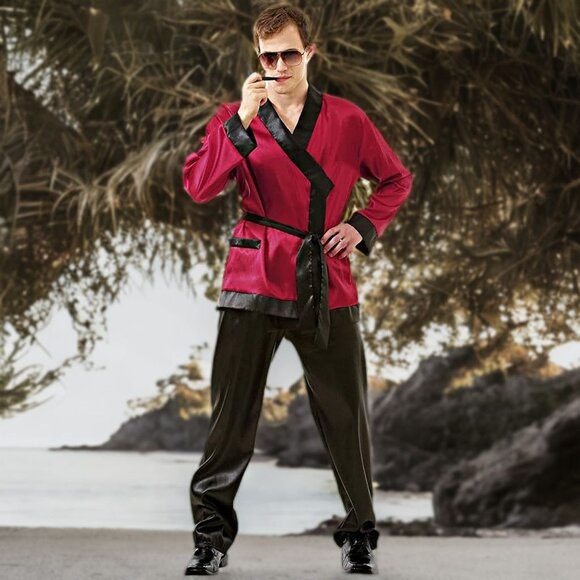 Hauntlook Men's Bunny Enthusiast Halloween Costume 2Piece Set Lounge Pajama XL - Picture 1 of 4